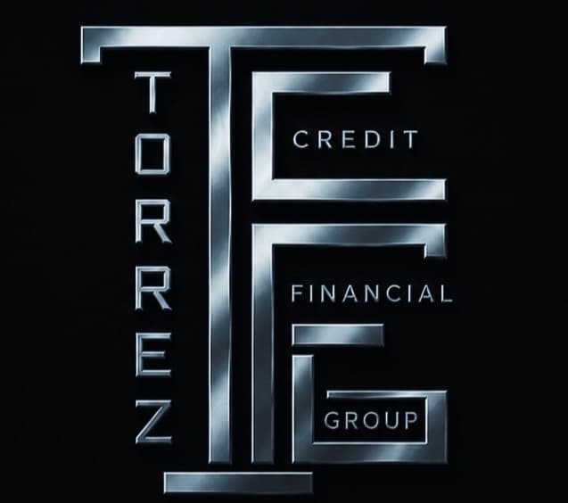 Torrez Credit & Financial Group LLC — chrome Art Deco logo